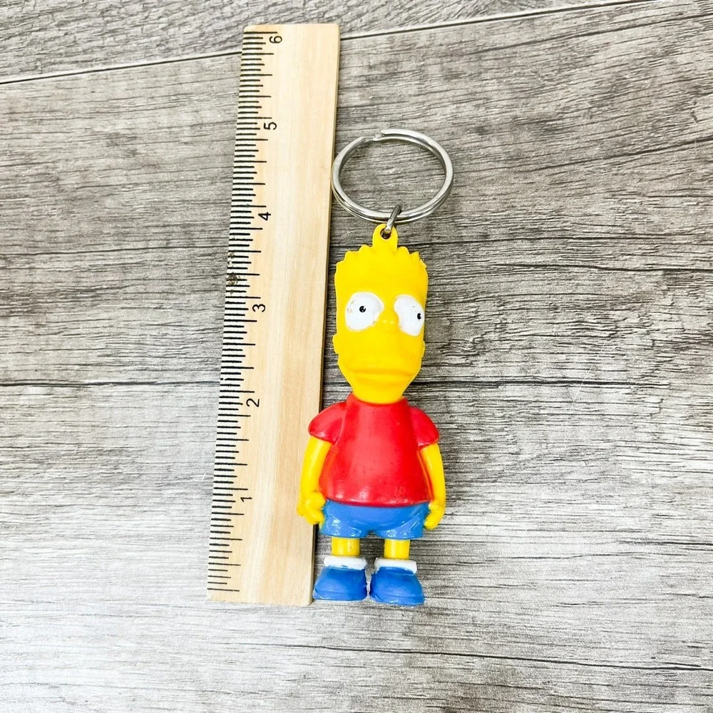 Bart‎ Simpson Keychain Vintage 1990 The Simpsons Keyring PVC KeyTag Toy Gift